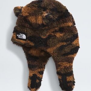 The North Face Brown Trapper Hat with Ear Flaps and Plush Material